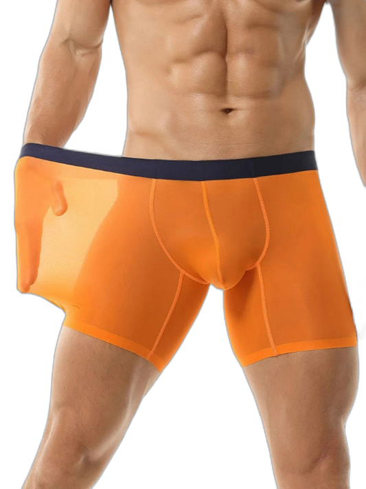 3 Pack Men's Ice Silk Athletic Long Boxer Briefs
