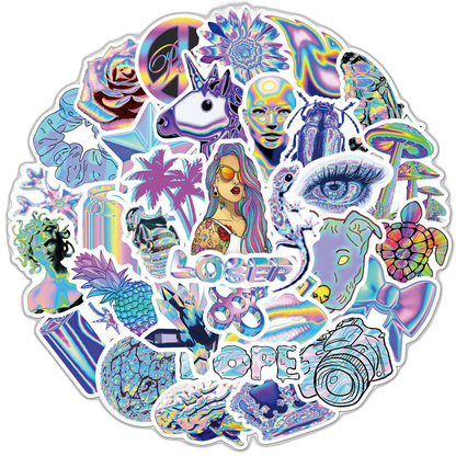 50 Iridescent Stickers