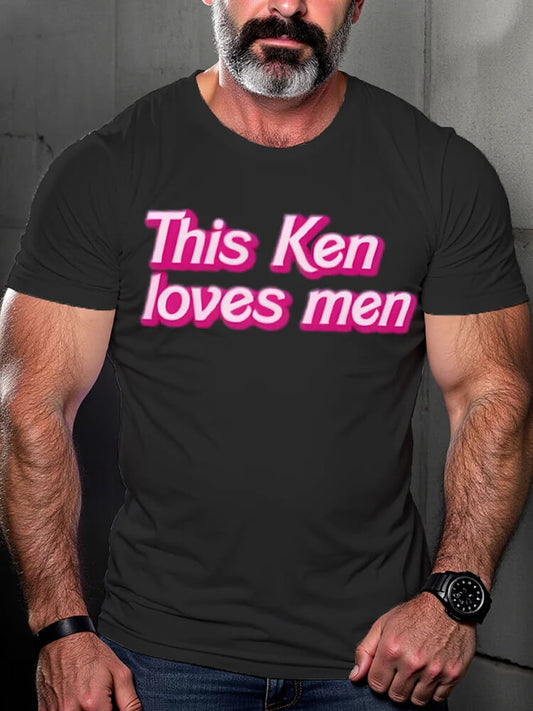 LGBTQ Gay Pride Pink Fun This Ken Loves Gay Print T-shirt