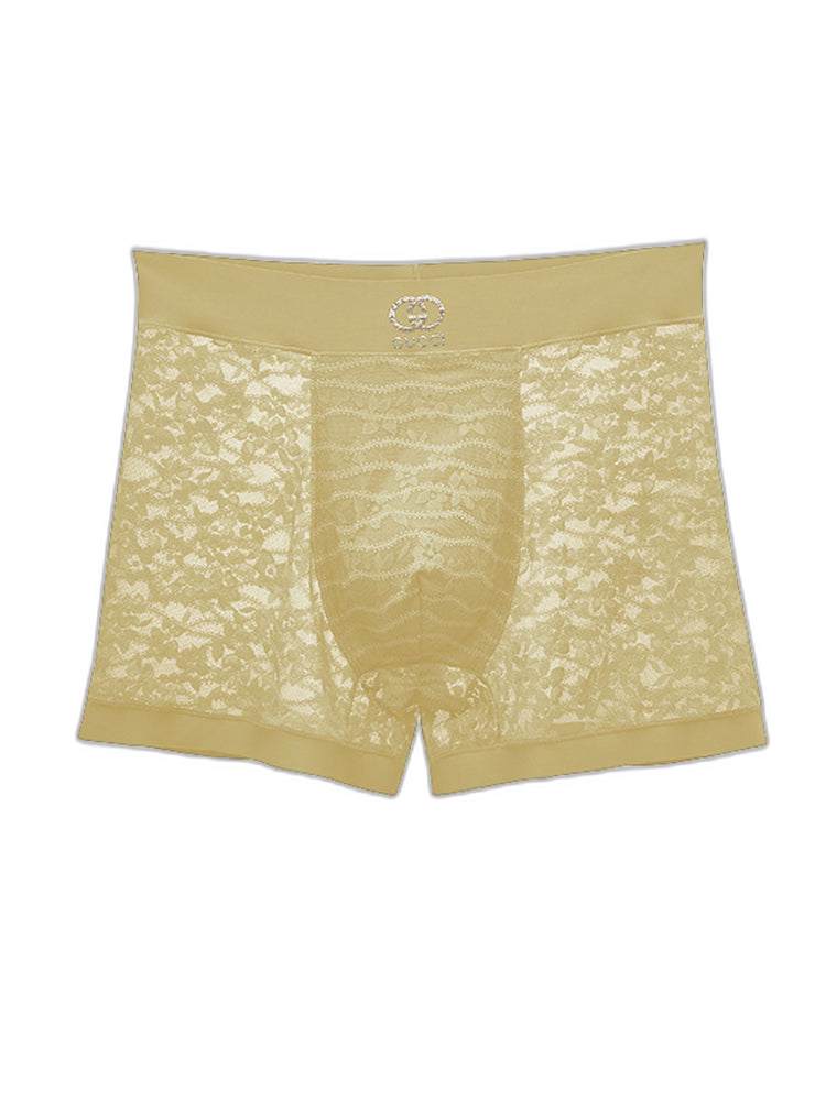 Men's Mid-Rise Sexy Seamless Lace Trunks