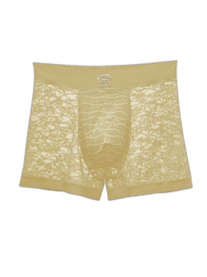 Men's Mid-Rise Sexy Seamless Lace Trunks
