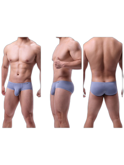 2 Pack Men's Low-Rise Contoured Pouch Stretch Fit Sporty Cut Trunks