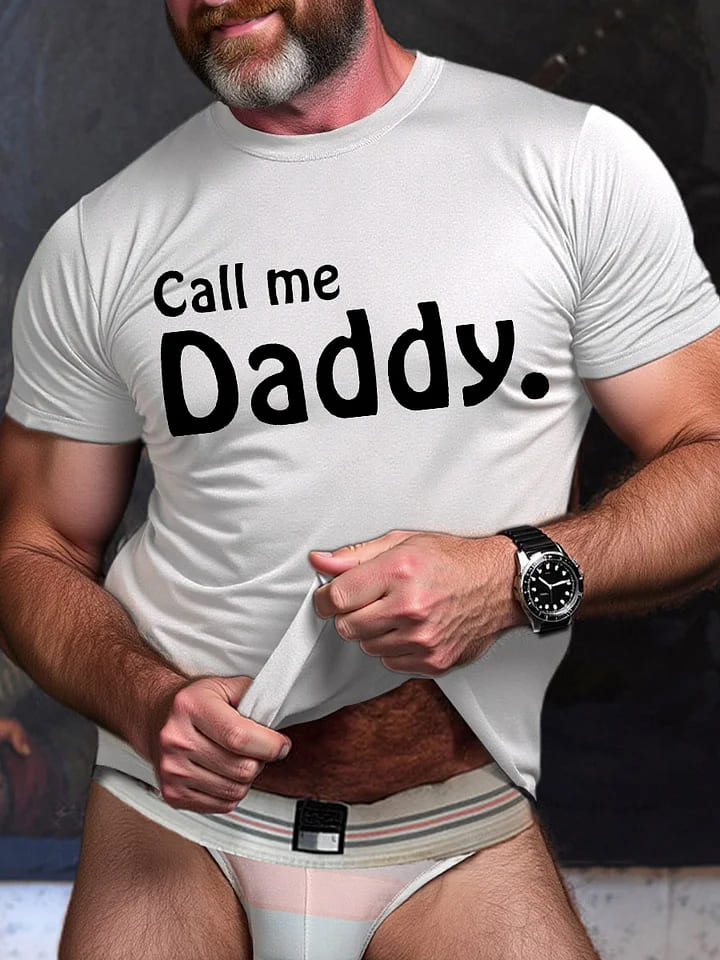 LGBT Gay Pride Call Me Daddy Print T-shirt