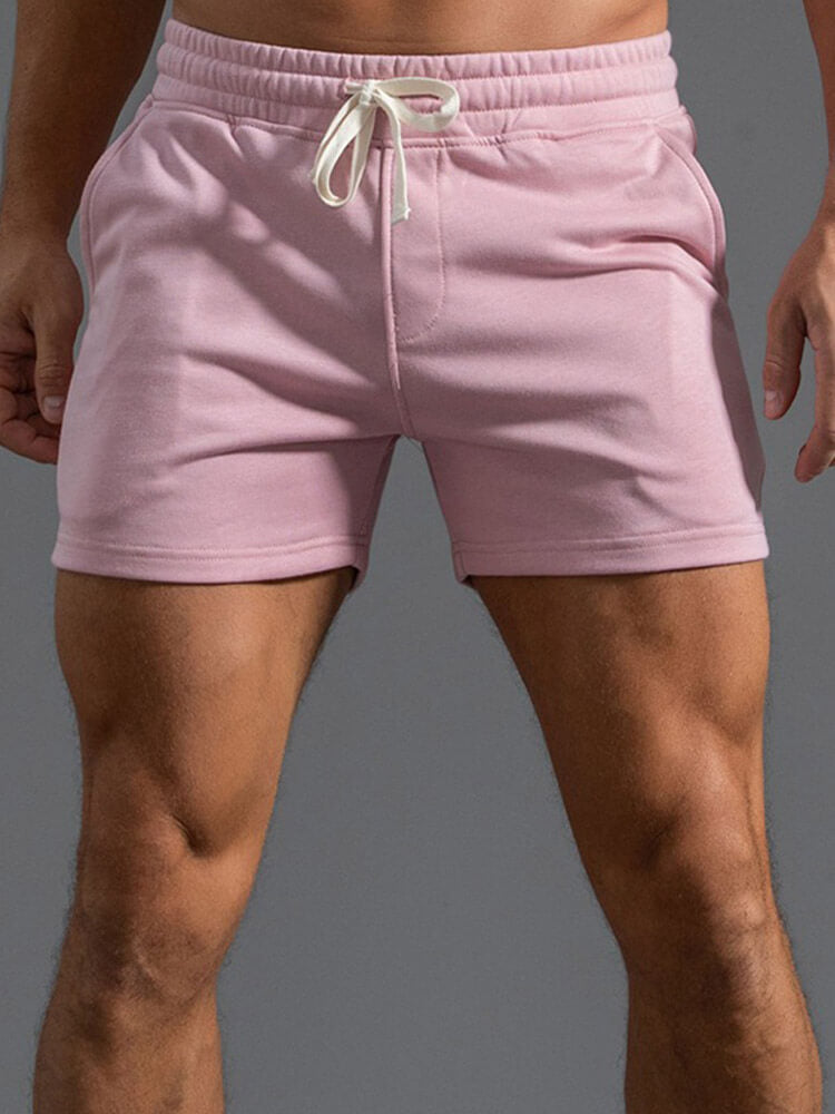 Men's Casual Solid Cotton Gym Shorts