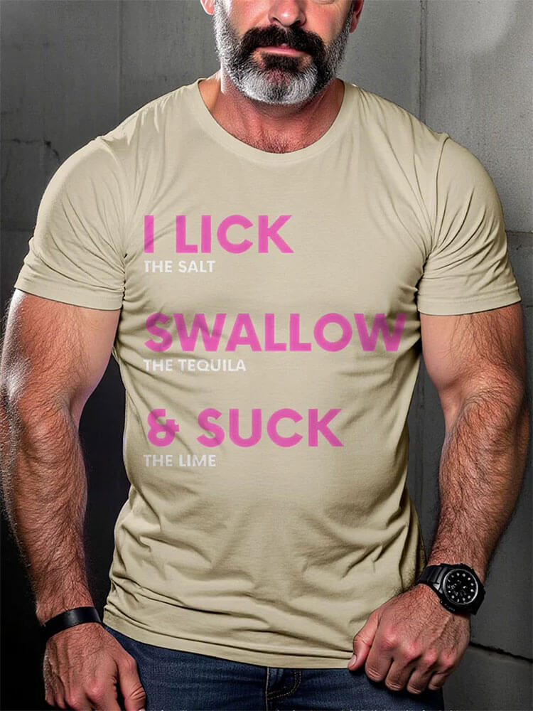 LGBTQ Gay I Like Swallow Suck Rainbow Print T-shirt