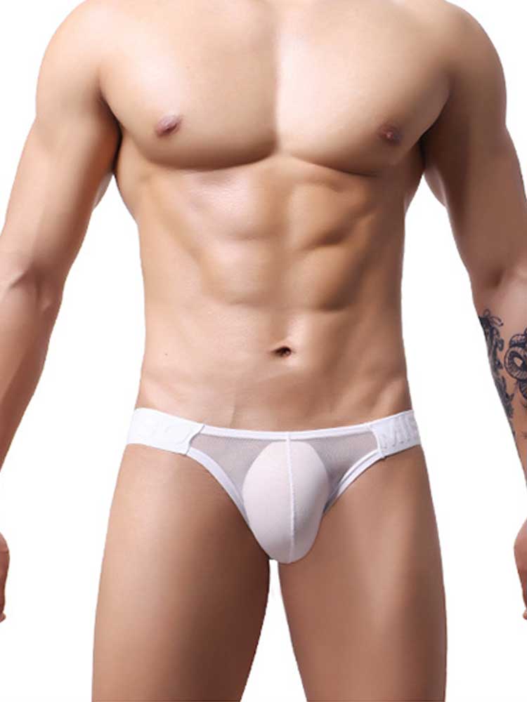 Men's Sexy Tight-Fitting Low-Rise Sheer Mesh Briefs
