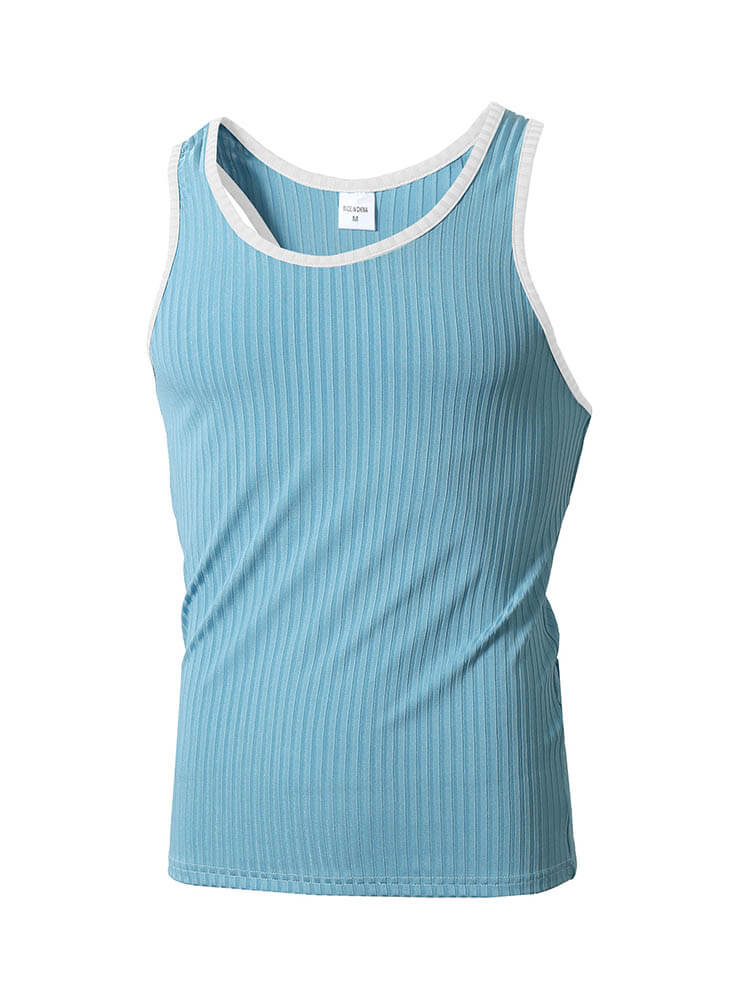 Men's Knitted Vertical Striped Racerback Vest