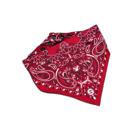 Mr.S Leather Zipper Pocket Neck Hanky - Red
