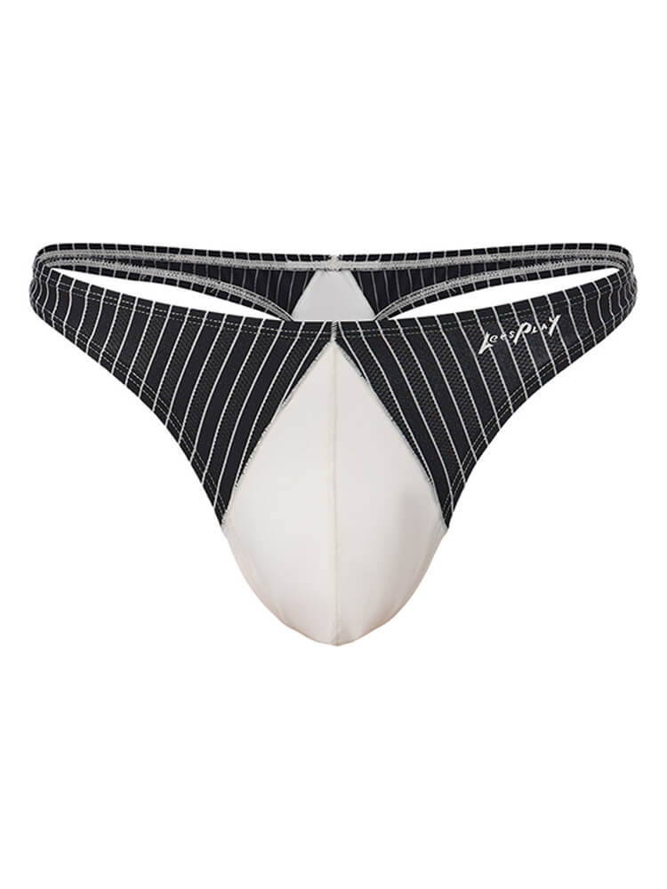 Men's Sexy Striped Color-Blocked Slim-Fit Athletic Thong