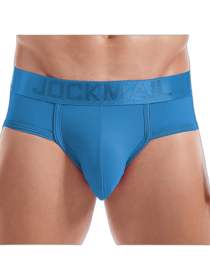 Men's Solid Color Mesh Breathable Sports Fitness Briefs
