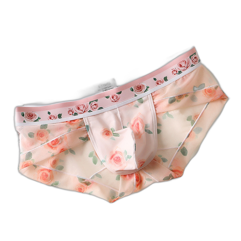 4 Pack Men’s Flower Print Pouch Briefs