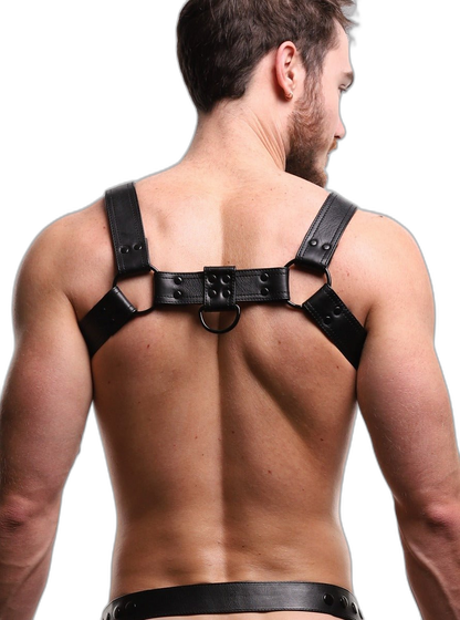 ruff GEAR RAW Leather Bulldog Harness Black