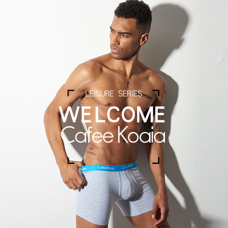 3Pcs Men's Sports Cotton Soft Solid Color Boxer Briefs