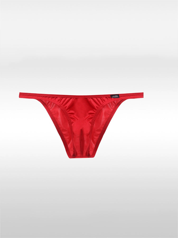 Men's Red Ultra-low Waist Soft Silky Briefs