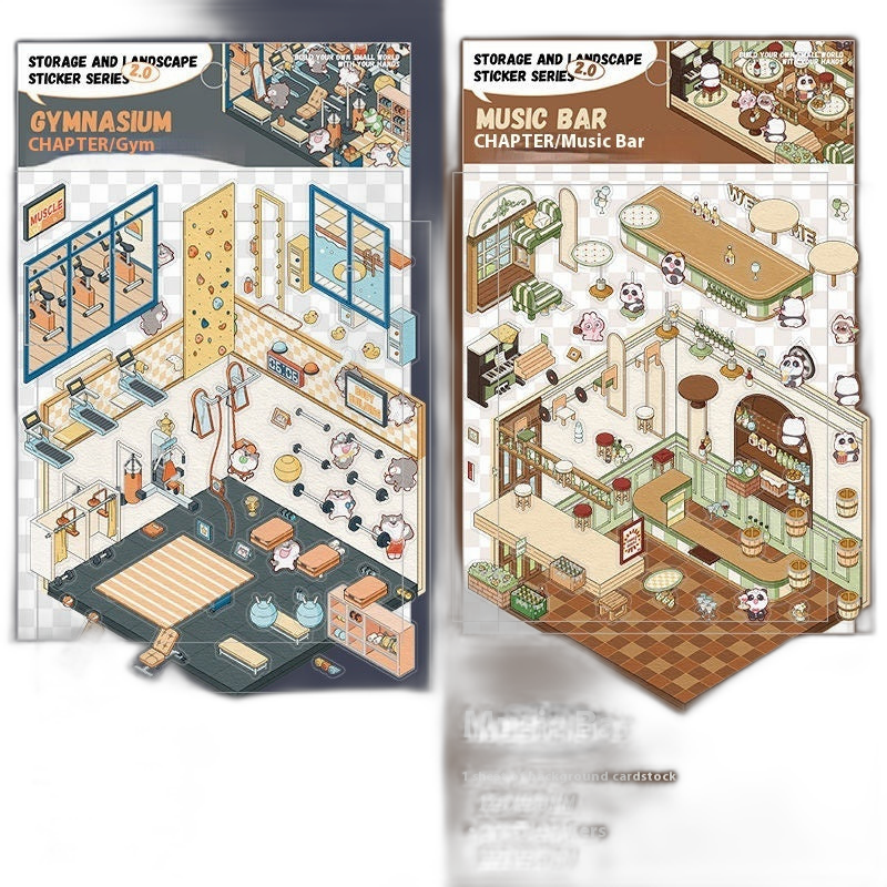 Cute DIY 3D Isometric Stickers