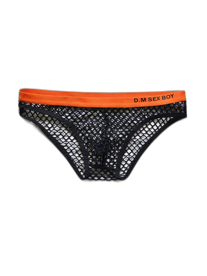 3 Pack Men's Low-Waist Sexy Big Mesh Breathable Transparent Sports Briefs