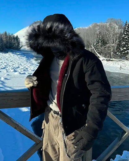 Faux Fur-Lined Hooded Coats