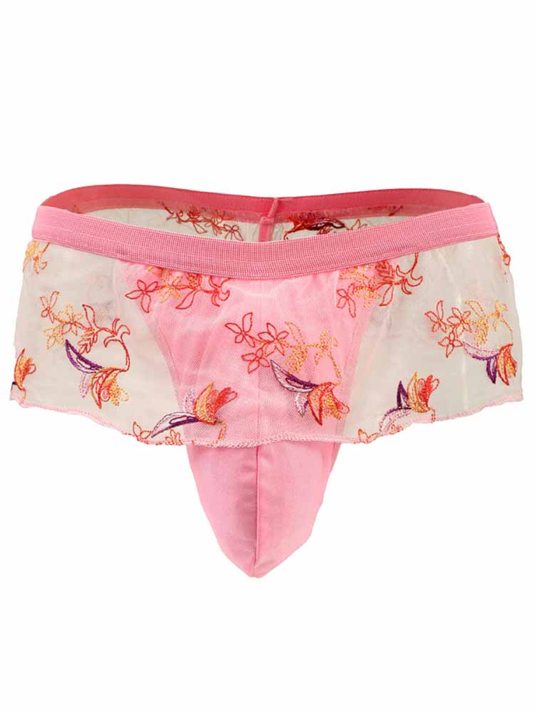 Men's Pink Phoenix Lace Thong