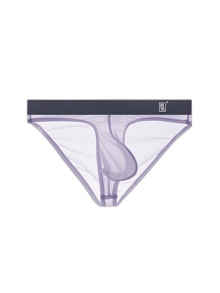 Men's Ultra Thin Ice Silk See-through Briefs