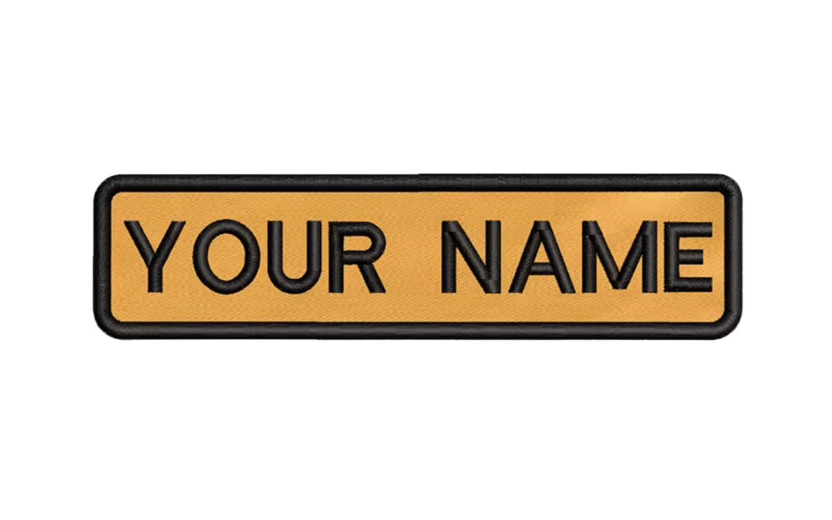 Custom Patch 10cmX2.5cm Yellow/Black