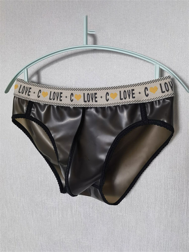 Men's Elastic Sexy Edged Latex Briefs