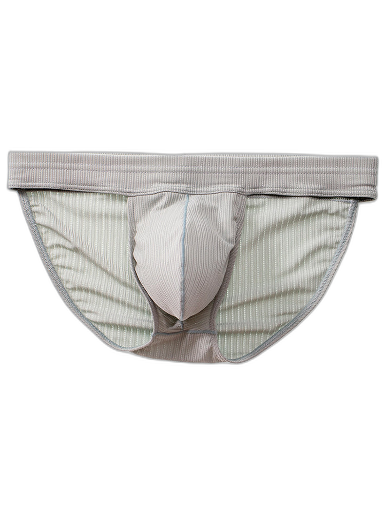 3 Pack Men's Threaded Fabric Briefs with U Convex Pouch