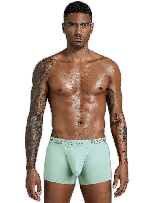 FreeLonger Men’s Soft Cotton Big Pouch Trunks