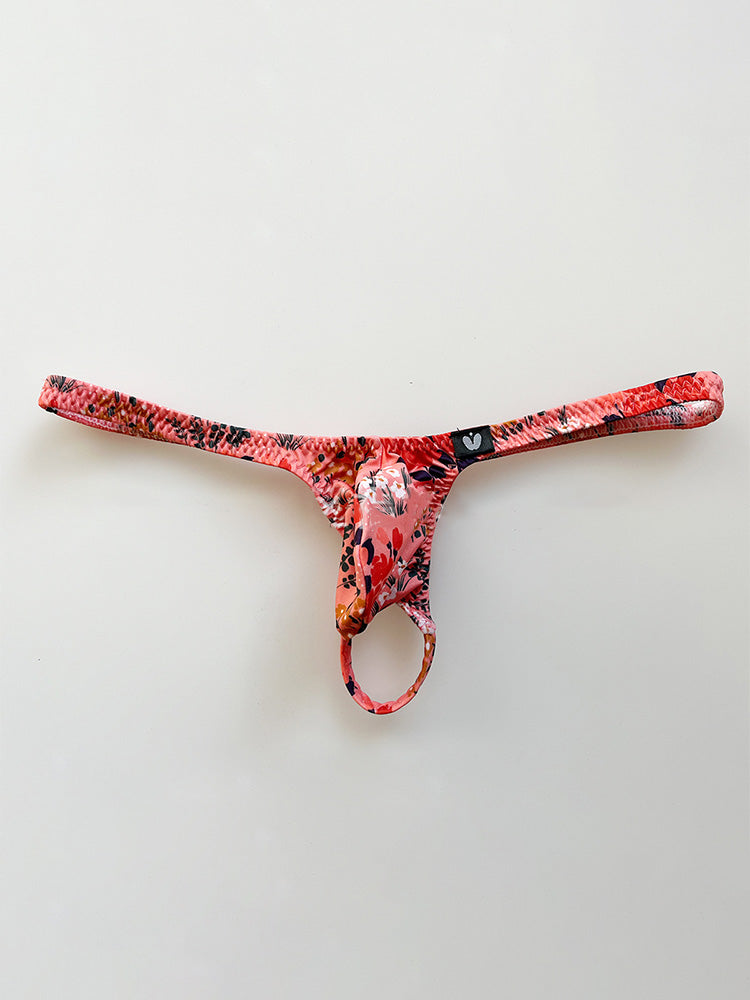 Men's High Elastic Ice Silk Printed Thong