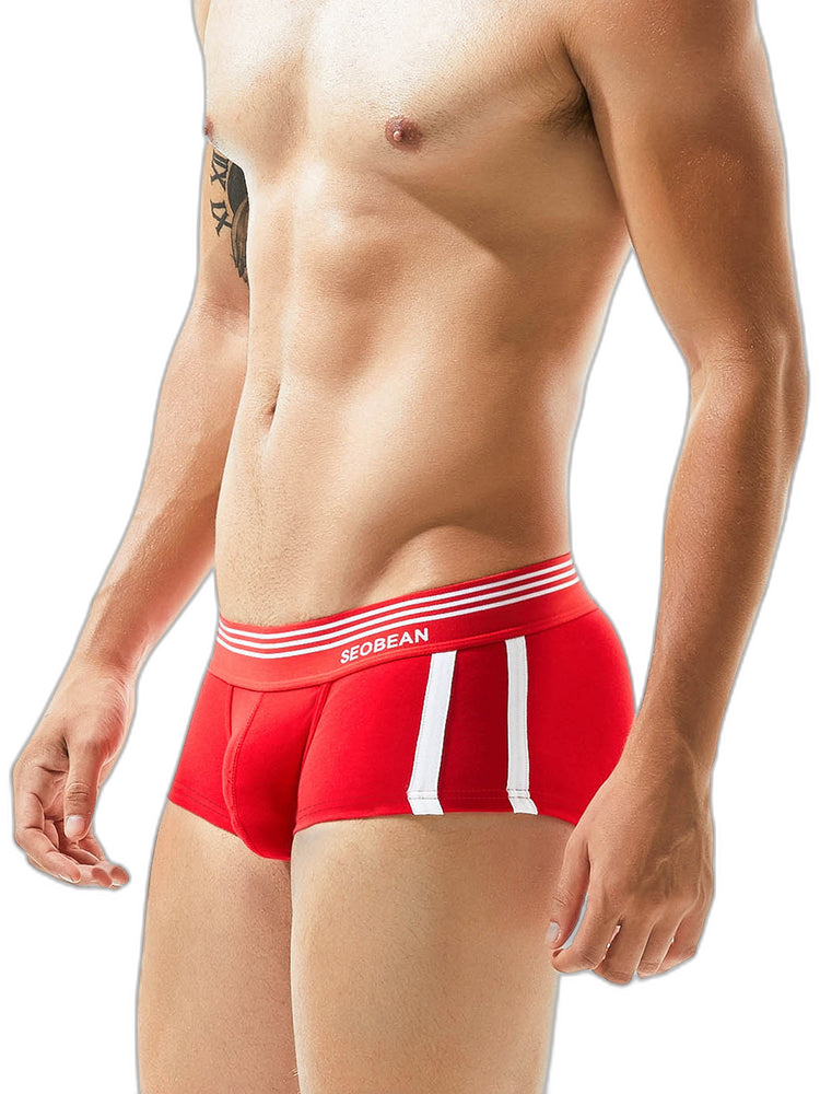Men's Slim-Fit Cotton Trunks - Low Rise & Lifting Support