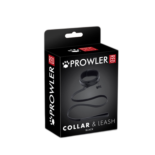 Prowler RED Collar & Leash Set Black