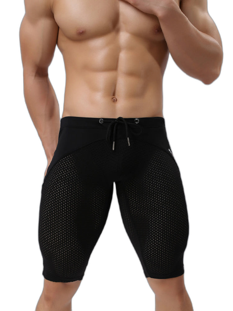 Men’s Athletic Compression Tight Shorts with Drawstring