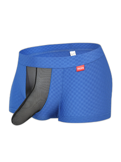 Men's Low-Rise Mesh Trunks – Breathable Nylon with 3D Pouch Support