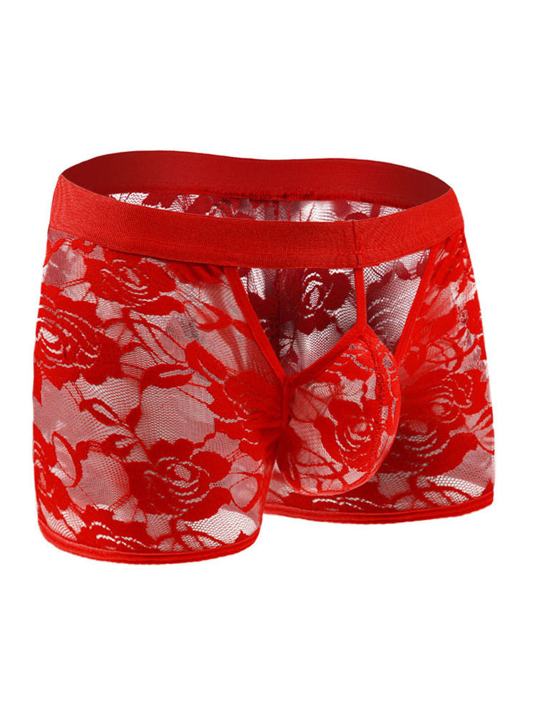 Men's Lace Open Crotch Boxer Briefs