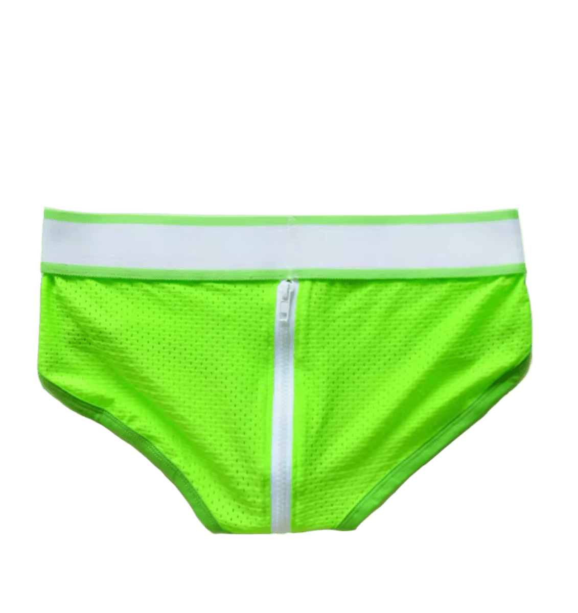 Dog & Master Mesh Zipper Bum Briefs Green