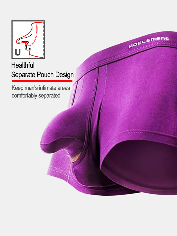 Men's Double Pouch Underwear Separate Pouch Modal Trunks