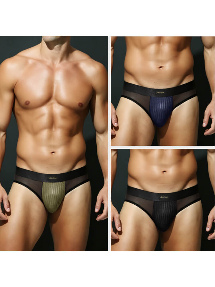 Men's Low-Rise Sexy Mesh-Paneled Breathable Briefs