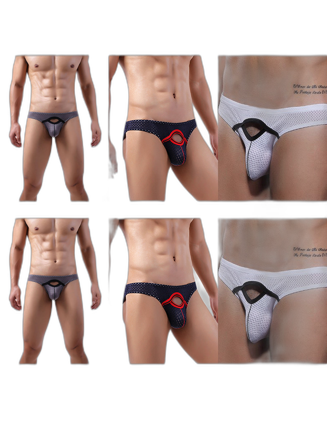 6 Pack Men’s Sexy Hollow Out Bikinis