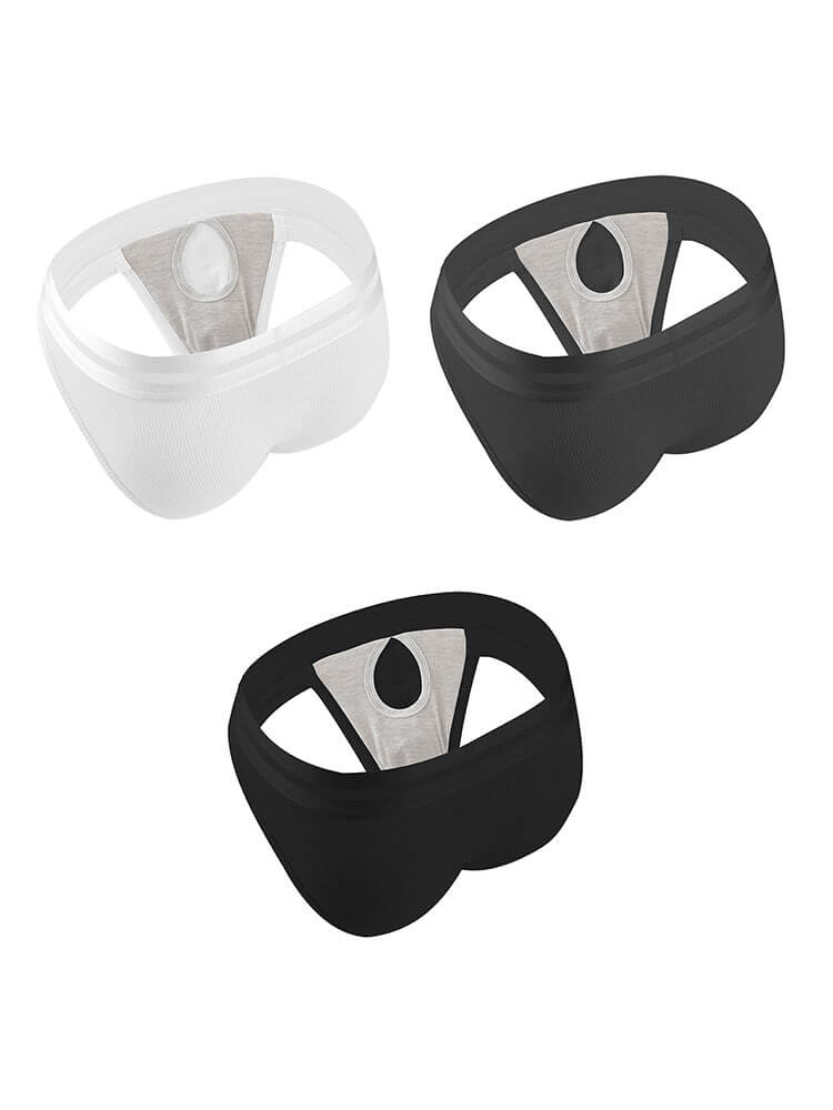 Men's Waffle Separate Pouch High-Leg Cut Briefs