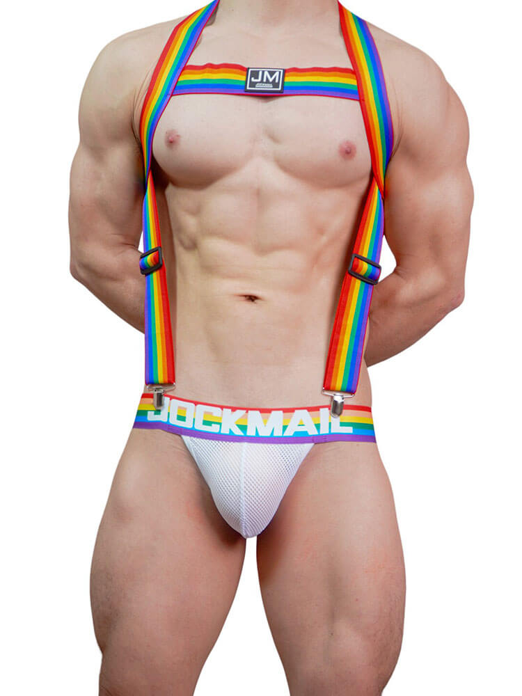 Men's Sexy Stretch Harness Mesh Jockstrap Set