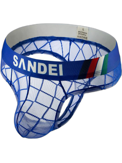 3 Pack Men's Low-Rise Lace Sexy Mesh Briefs And Thongs