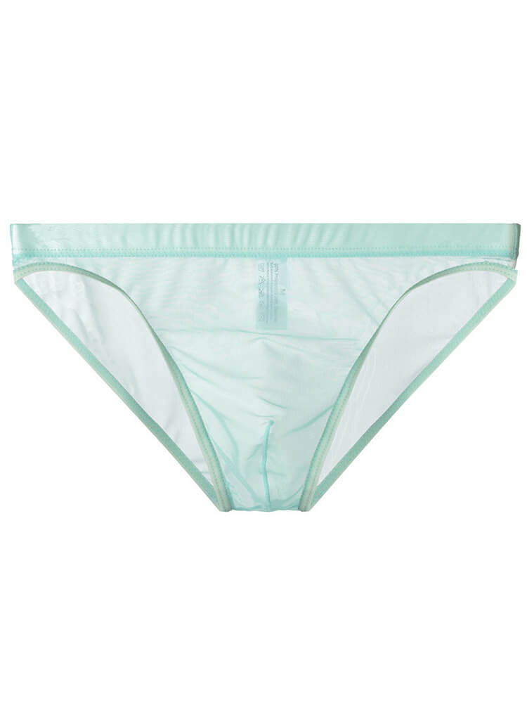 Men's Solid Color Sexy Mesh Transparent Thin Briefs