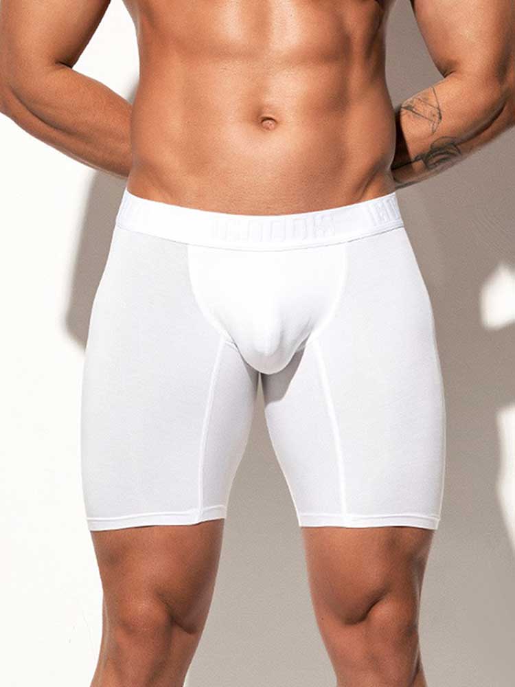 Men's Solid Color Slim-Fit Modal Long Boxer Briefs