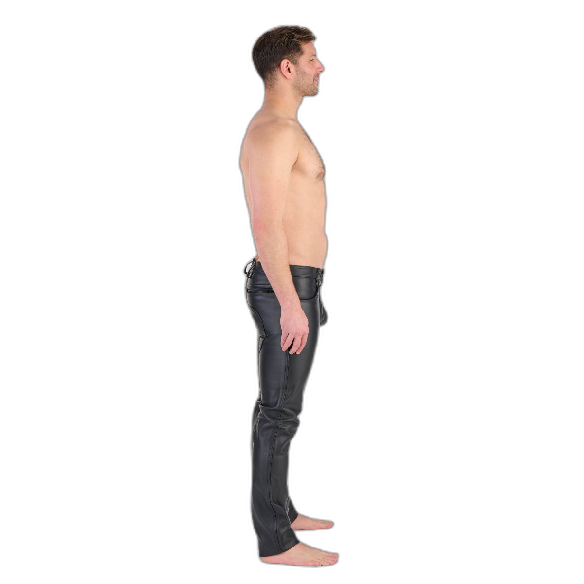 Prowler RED Leather Rider Jeans Black