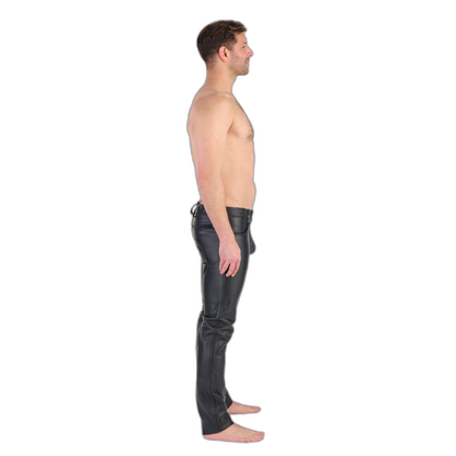 Prowler RED Leather Rider Jeans Black