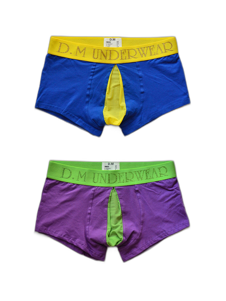 2 Pack Men's Mesh Transparent Open-Cut Cotton Mesh Trunks