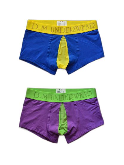 2 Pack Men's Mesh Transparent Open-Cut Cotton Mesh Trunks