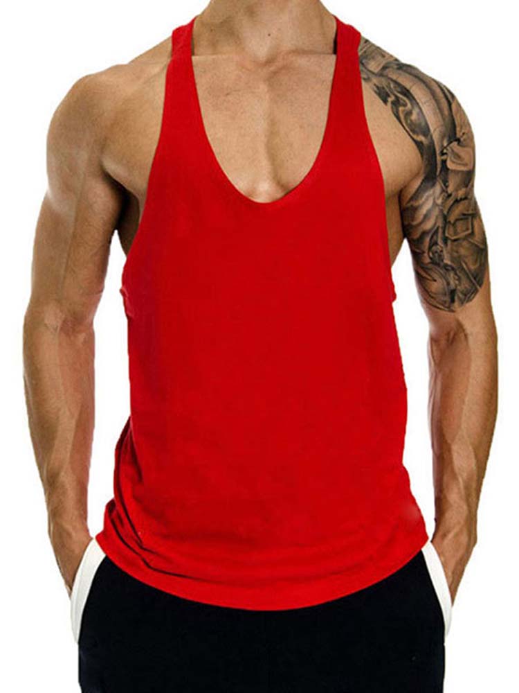Men's Solid Color Loose Sports Cotton Vest