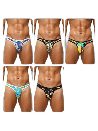2 Pack Men's U-Pouch Low-Rise Thong
