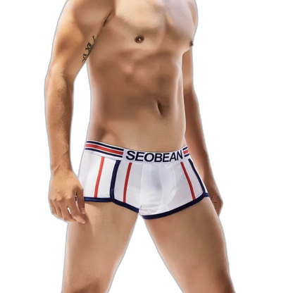 SEOBEAN Racing Stripes Low Rise Boxer Briefs