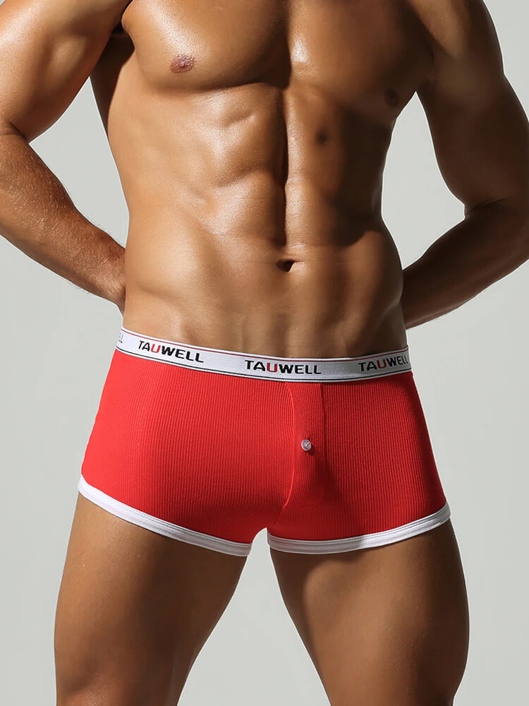 Men's Button Fly Pouch Cotton Boxer Briefs